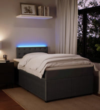 Boxspringbett mit Matratze Dunkelgrau 120x190 cm Samt