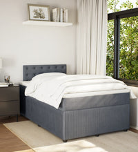 Boxspringbett mit Matratze Dunkelgrau 120x190 cm Samt