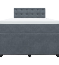 Boxspringbett mit Matratze Dunkelgrau 120x190 cm Samt