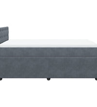 Boxspringbett mit Matratze Dunkelgrau 120x190 cm Samt
