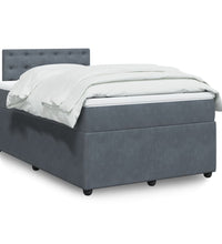 Boxspringbett mit Matratze Dunkelgrau 120x190 cm Samt