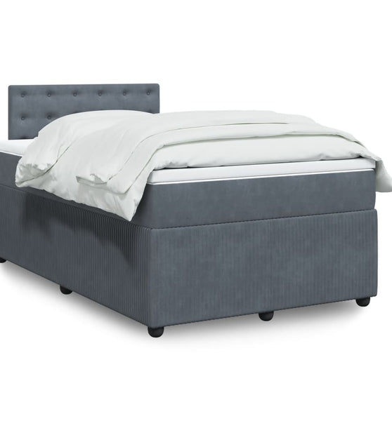 Boxspringbett mit Matratze Dunkelgrau 120x190 cm Samt