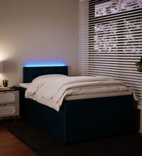 Boxspringbett mit Matratze Blau 120x190 cm Samt