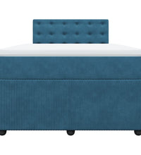 Boxspringbett mit Matratze Blau 120x190 cm Samt
