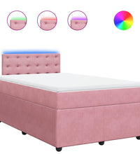 Boxspringbett mit Matratze Rosa 120x190 cm Samt