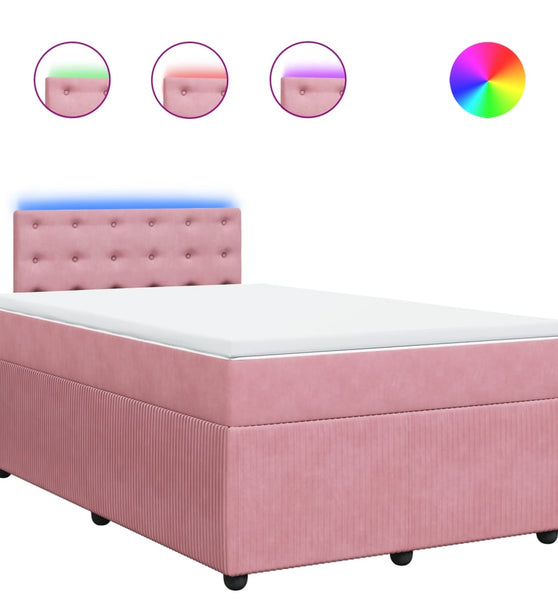 Boxspringbett mit Matratze Rosa 120x190 cm Samt