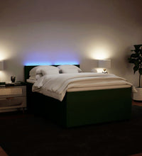 Boxspringbett mit Matratze Dunkelgrün 140x200 cm Samt