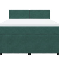 Boxspringbett mit Matratze Dunkelgrün 140x200 cm Samt