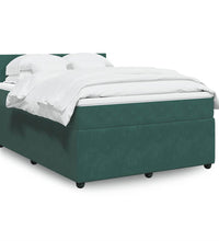 Boxspringbett mit Matratze Dunkelgrün 140x200 cm Samt