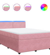 Boxspringbett mit Matratze Rosa 140x200 cm Samt
