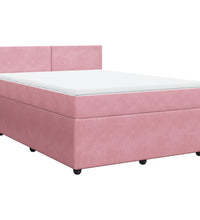 Boxspringbett mit Matratze Rosa 140x200 cm Samt