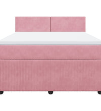 Boxspringbett mit Matratze Rosa 140x200 cm Samt