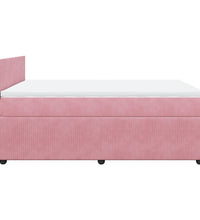 Boxspringbett mit Matratze Rosa 140x200 cm Samt