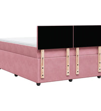 Boxspringbett mit Matratze Rosa 140x200 cm Samt