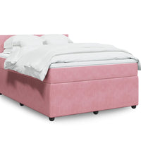 Boxspringbett mit Matratze Rosa 140x200 cm Samt