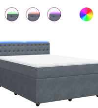Boxspringbett mit Matratze Dunkelgrau 140x200 cm Samt