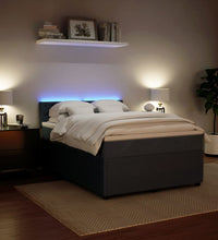 Boxspringbett mit Matratze Dunkelgrau 140x200 cm Samt