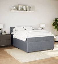 Boxspringbett mit Matratze Dunkelgrau 140x200 cm Samt