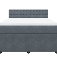 Boxspringbett mit Matratze Dunkelgrau 140x200 cm Samt