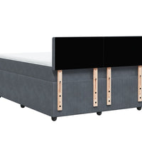 Boxspringbett mit Matratze Dunkelgrau 140x200 cm Samt