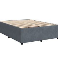 Boxspringbett mit Matratze Dunkelgrau 140x200 cm Samt