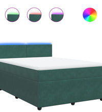 Boxspringbett mit Matratze Dunkelgrün 160x200 cm Samt