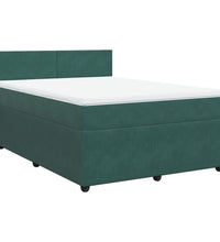 Boxspringbett mit Matratze Dunkelgrün 160x200 cm Samt