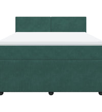 Boxspringbett mit Matratze Dunkelgrün 160x200 cm Samt