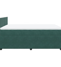 Boxspringbett mit Matratze Dunkelgrün 160x200 cm Samt