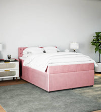 Boxspringbett mit Matratze Rosa 160x200 cm Samt