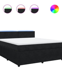 Boxspringbett mit Matratze Schwarz 180x200 cm Samt