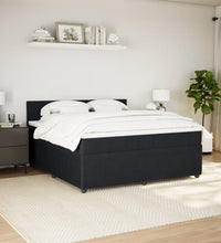 Boxspringbett mit Matratze Schwarz 180x200 cm Samt