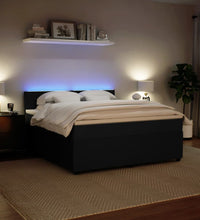 Boxspringbett mit Matratze Schwarz 180x200 cm Samt