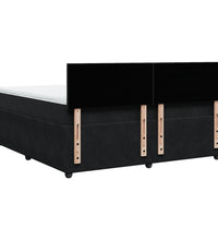 Boxspringbett mit Matratze Schwarz 180x200 cm Samt