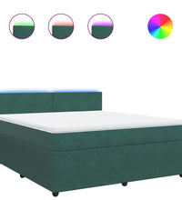 Boxspringbett mit Matratze Dunkelgrün 180x200 cm Samt