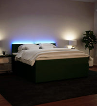 Boxspringbett mit Matratze Dunkelgrün 180x200 cm Samt