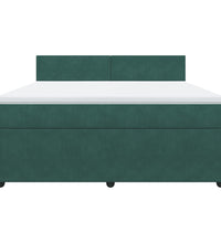 Boxspringbett mit Matratze Dunkelgrün 180x200 cm Samt