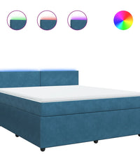 Boxspringbett mit Matratze Blau 180x200 cm Samt