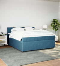 Boxspringbett mit Matratze Blau 180x200 cm Samt