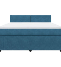 Boxspringbett mit Matratze Blau 180x200 cm Samt