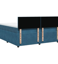 Boxspringbett mit Matratze Blau 180x200 cm Samt