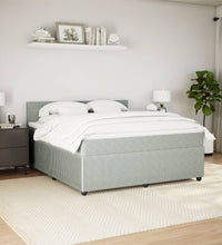 Boxspringbett mit Matratze Hellgrau 180x200 cm Samt