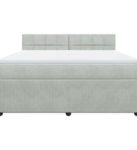 Boxspringbett mit Matratze Hellgrau 180x200 cm Samt