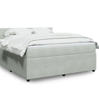 Boxspringbett mit Matratze Hellgrau 180x200 cm Samt