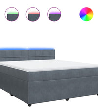 Boxspringbett mit Matratze Dunkelgrau 180x200 cm Samt