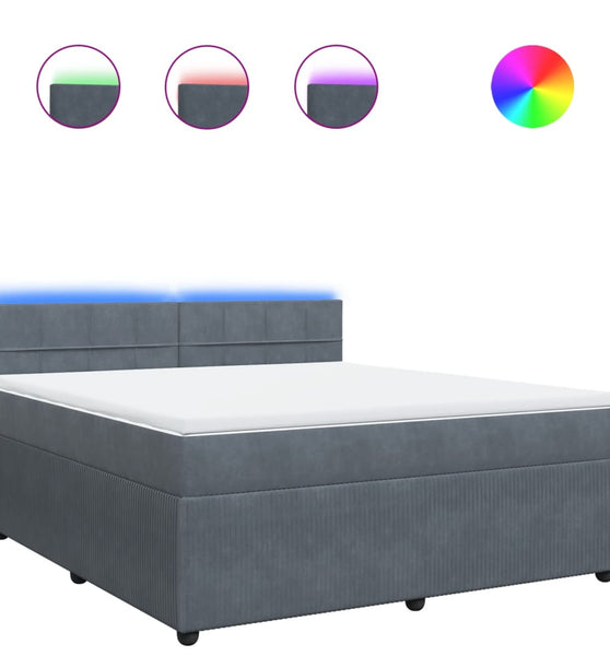 Boxspringbett mit Matratze Dunkelgrau 180x200 cm Samt