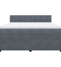 Boxspringbett mit Matratze Dunkelgrau 180x200 cm Samt