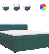 Boxspringbett mit Matratze Dunkelgrün 180x200 cm Samt