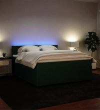 Boxspringbett mit Matratze Dunkelgrün 180x200 cm Samt