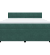 Boxspringbett mit Matratze Dunkelgrün 180x200 cm Samt